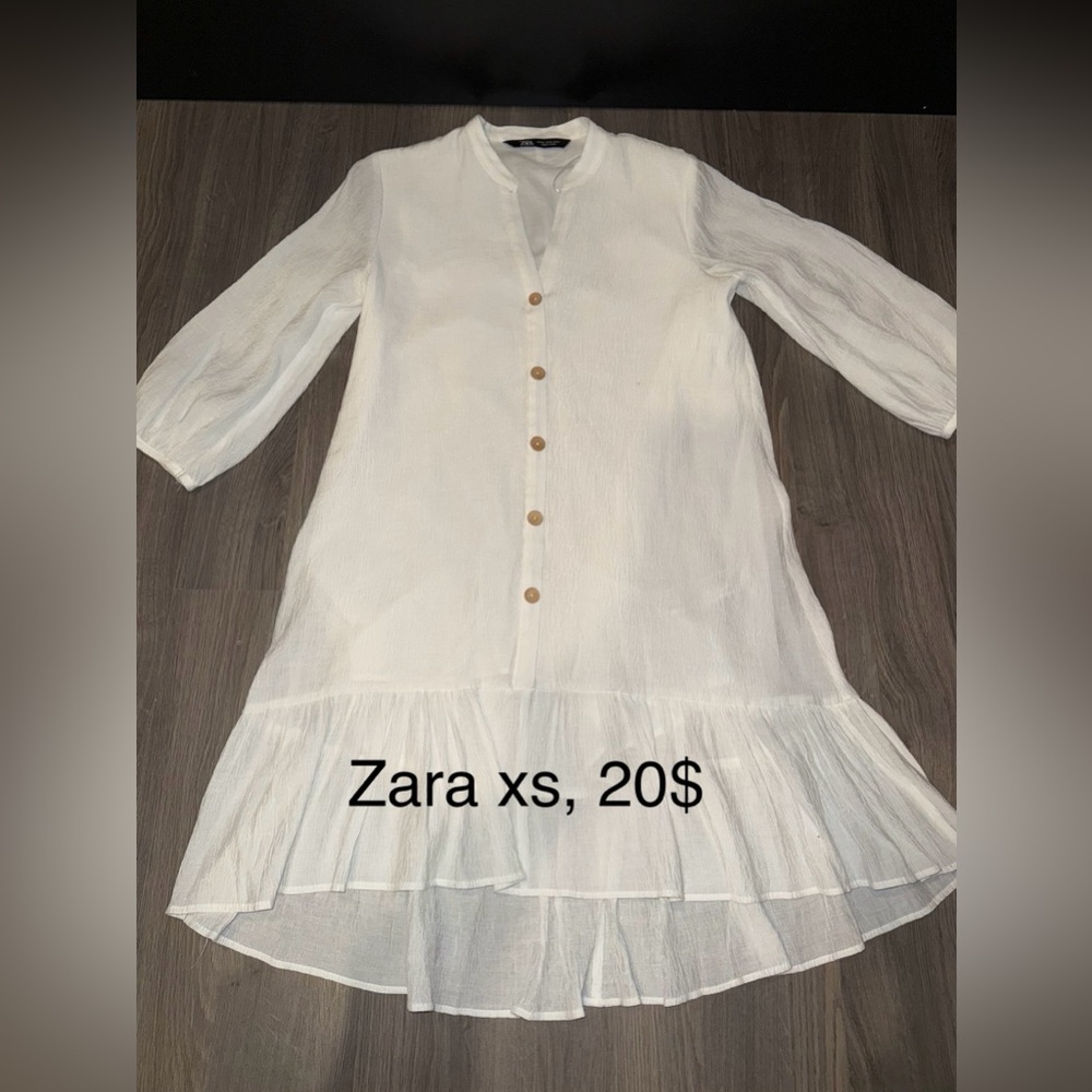 Zara Cream Long Sleeve Dress